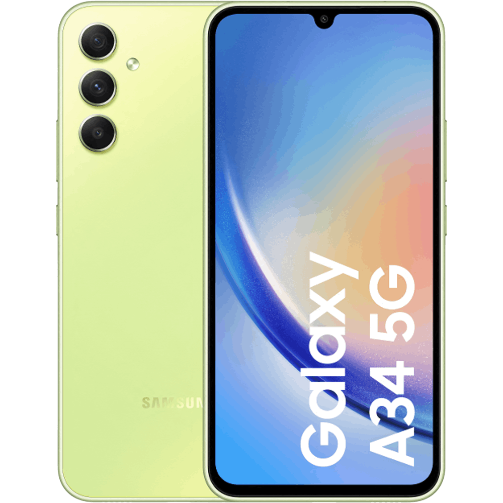 Samsung Galaxy A34 5G Awesome Lime - Voorkant & achterkant