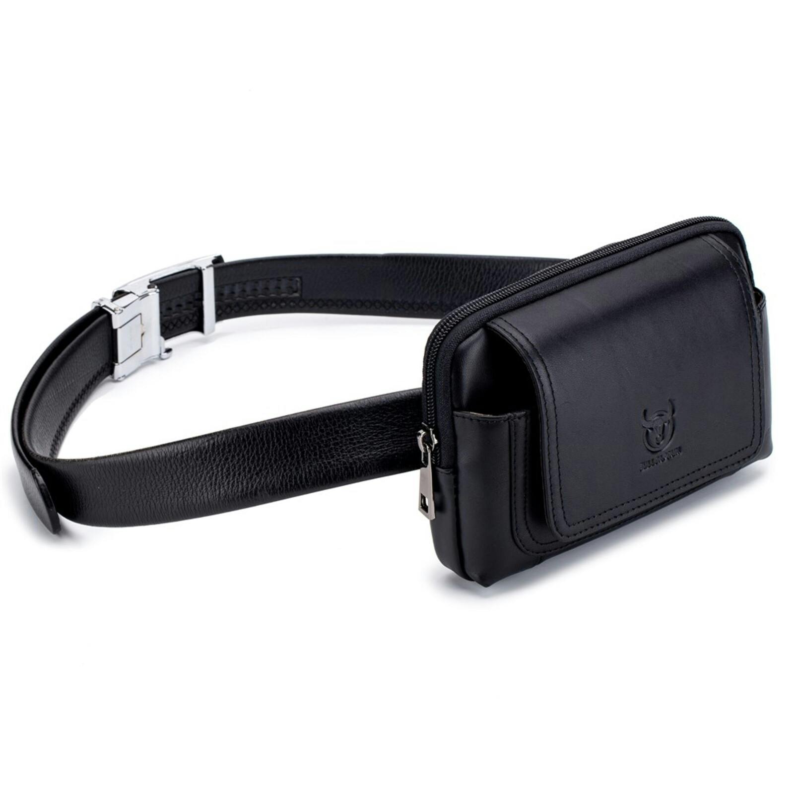 Bullcaptain Horizontal Leather Smartphone Pouch Zwart L