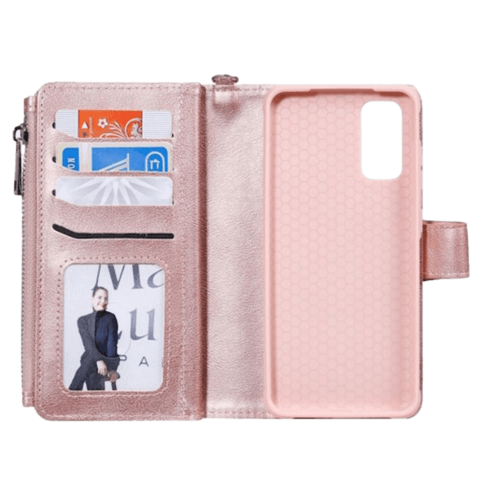 Comfycase Samsung Galaxy S20 2-in-1 Portemonnee Hoesje Roségoud