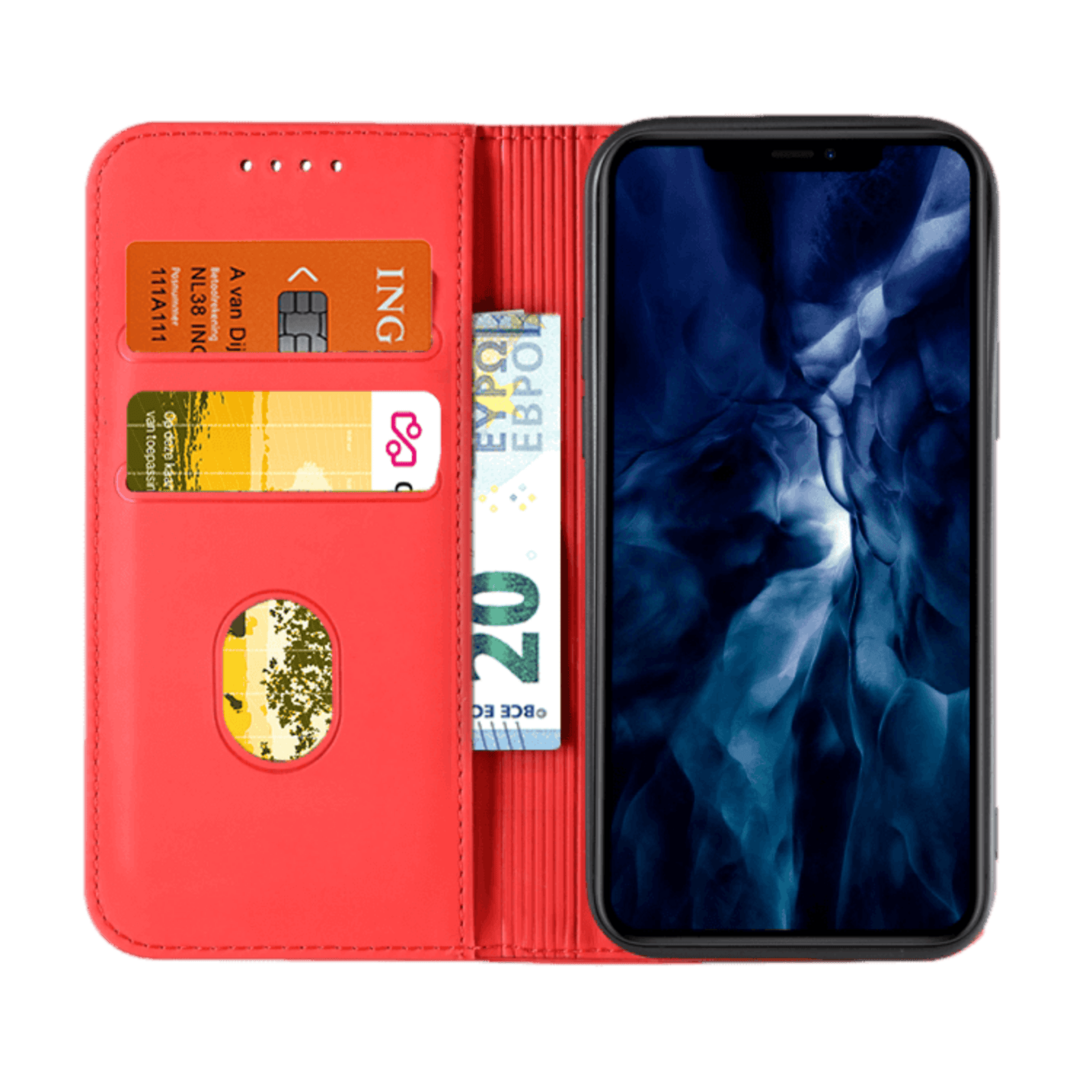 CaseBody iPhone 12 Mini Lux Bookcase Hoesje Rood