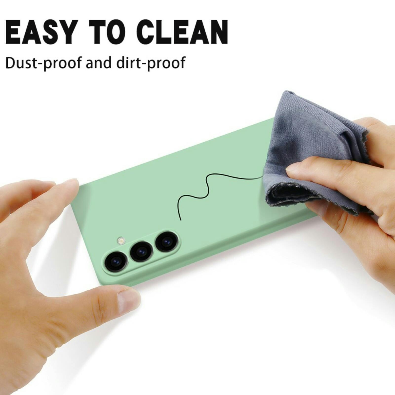 Mocaa Samsung Galaxy S24 FE Smooth Siliconen Hoesje Met Koord Groen