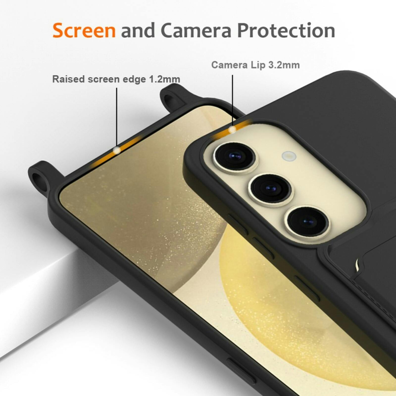 CaseBody Samsung A55 Koordhoesje met Kaarthouder Zwart