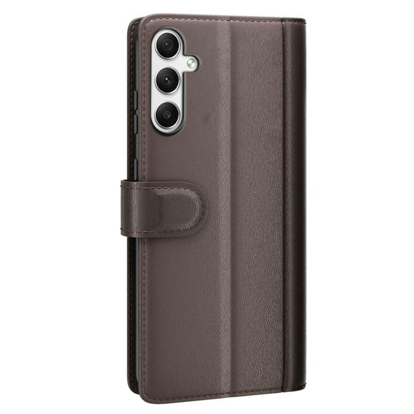 Fonexio Samsung Galaxy A35 Luxe Lederen Book Case Bruin