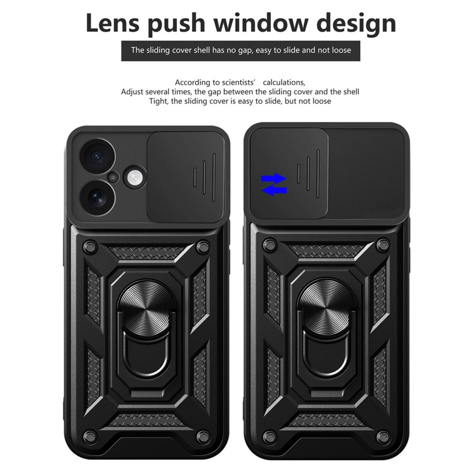 CaseBody Apple iPhone 17 Shield Case met Camera-schuif Zwart