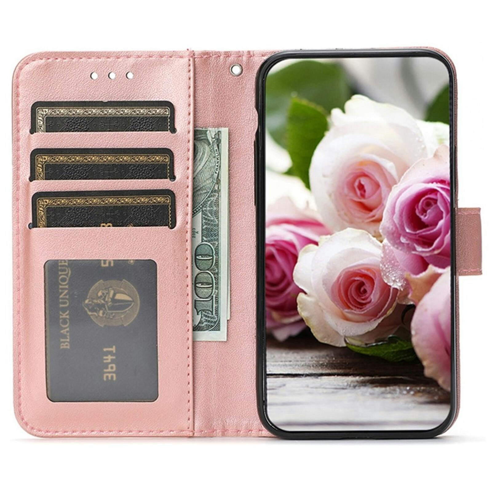 Comfycase Samsung Galaxy A27 Roses Bookcase Hoesje Roze