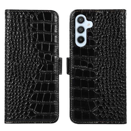 TwoTone Samsung Galaxy A54 Bookcase Krokodillenleer Zwart