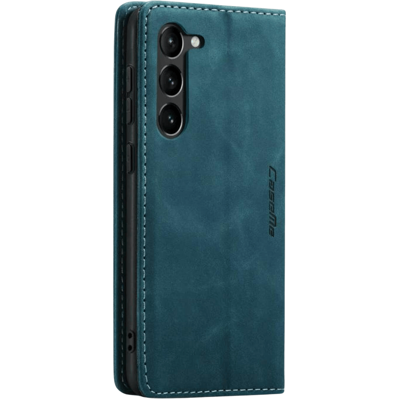 Caseme Galaxy S23 Plus Retro Portemonnee Hoesje Blauw - Achterkant