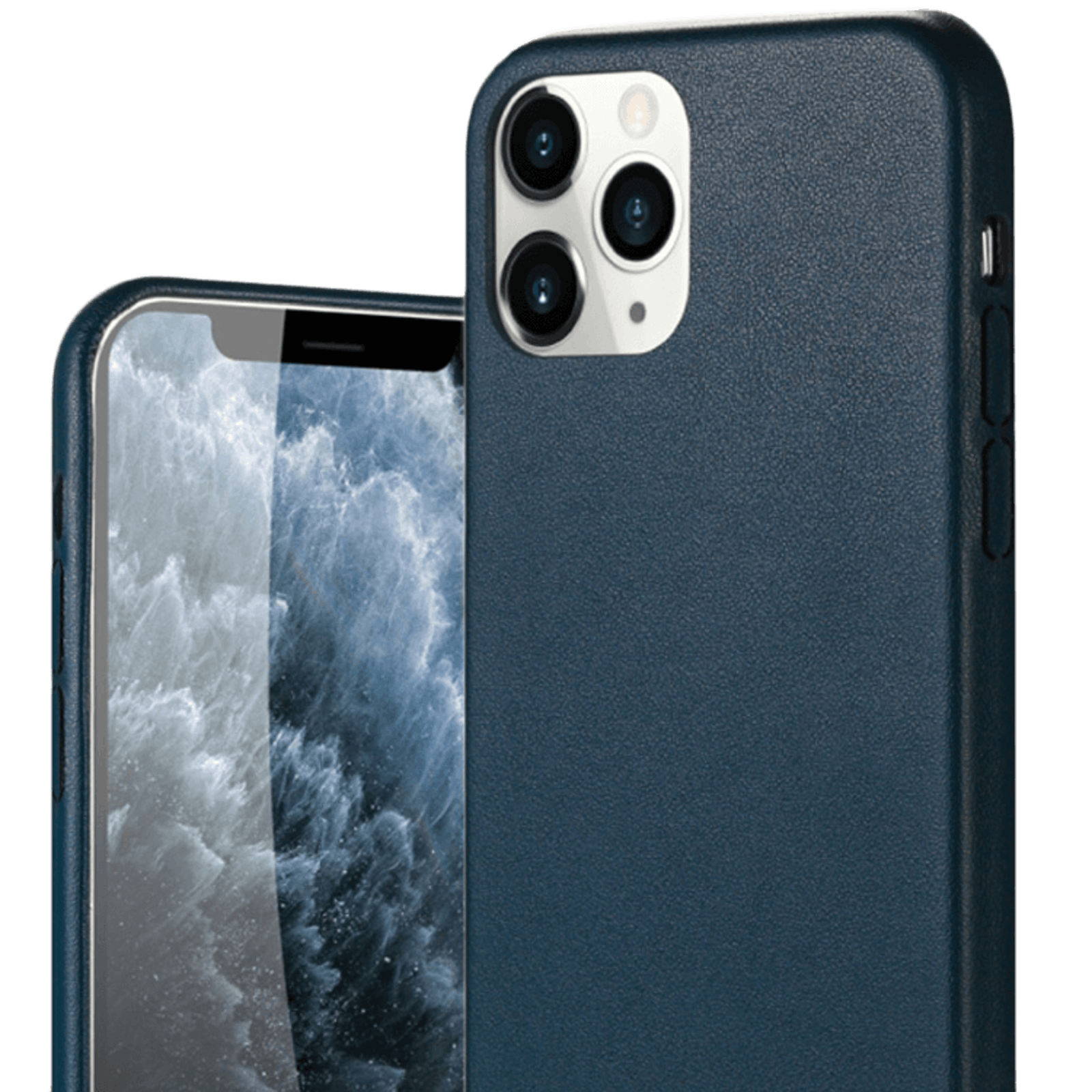 Mocaa iPhone 12 Pro MaxSlim Fit Hoesje Lederlook Blauw