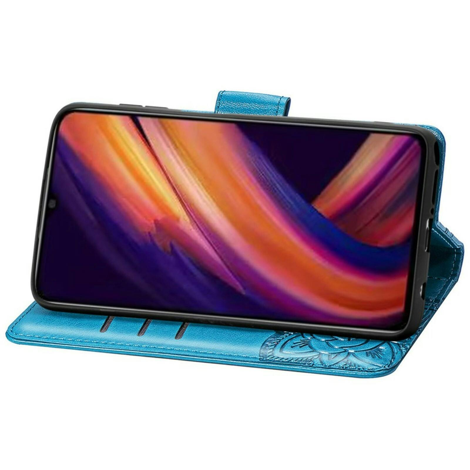 Comfycase Samsung A55 Butterfly Gravure Book Hoesje Blauw