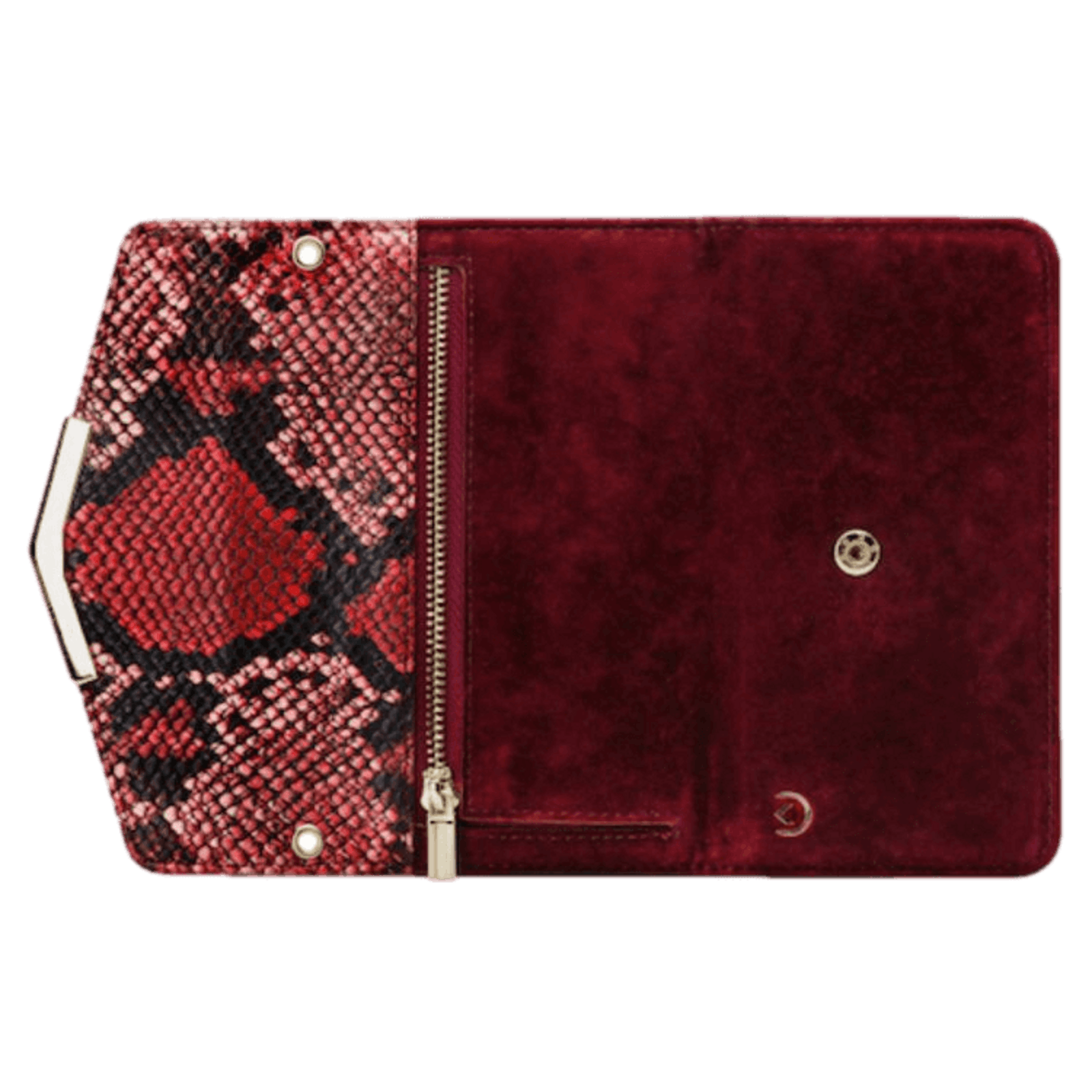 Mobilize Samsung Galaxy A50 Velvet Clutch Red Snake Rood