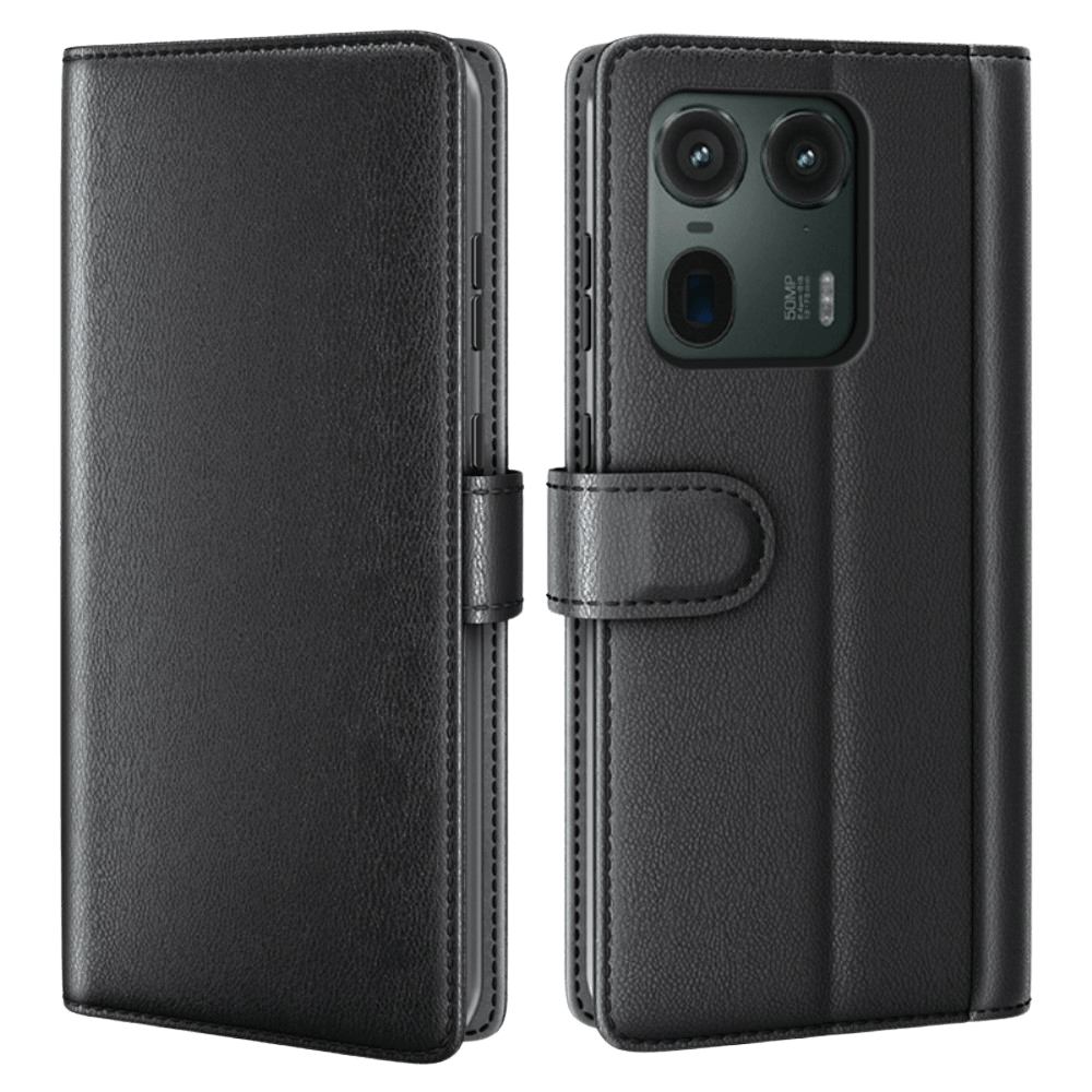 Fonexio Motorola Edge 50 Ultra Luxe Lederen Book Case Zwart