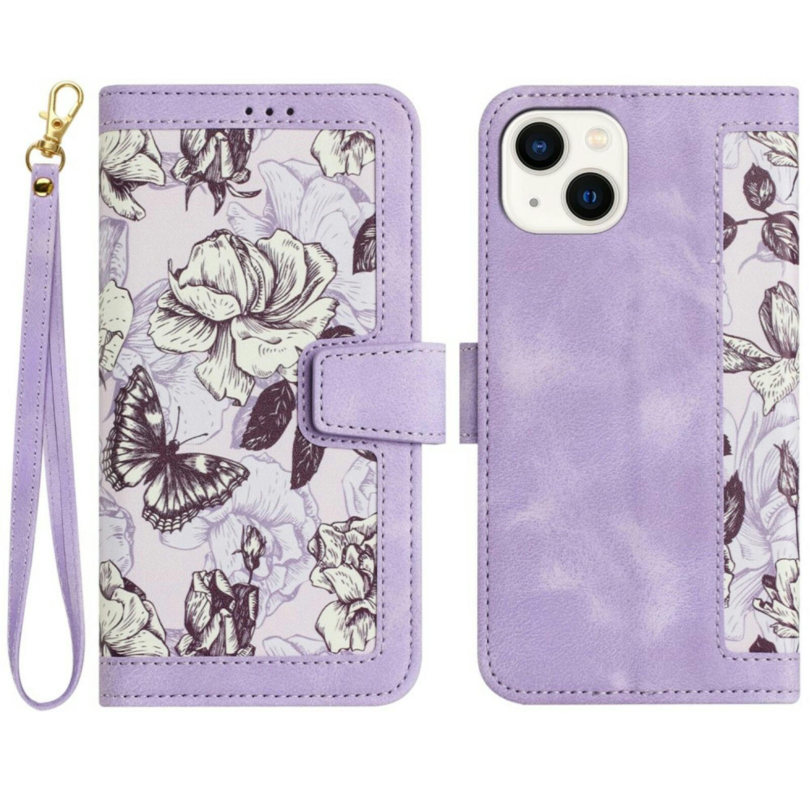 Mocaa Apple iPhone 15 Floral Series Bookcase Paars