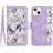 Mocaa Apple iPhone 15 Floral Series Bookcase Paars