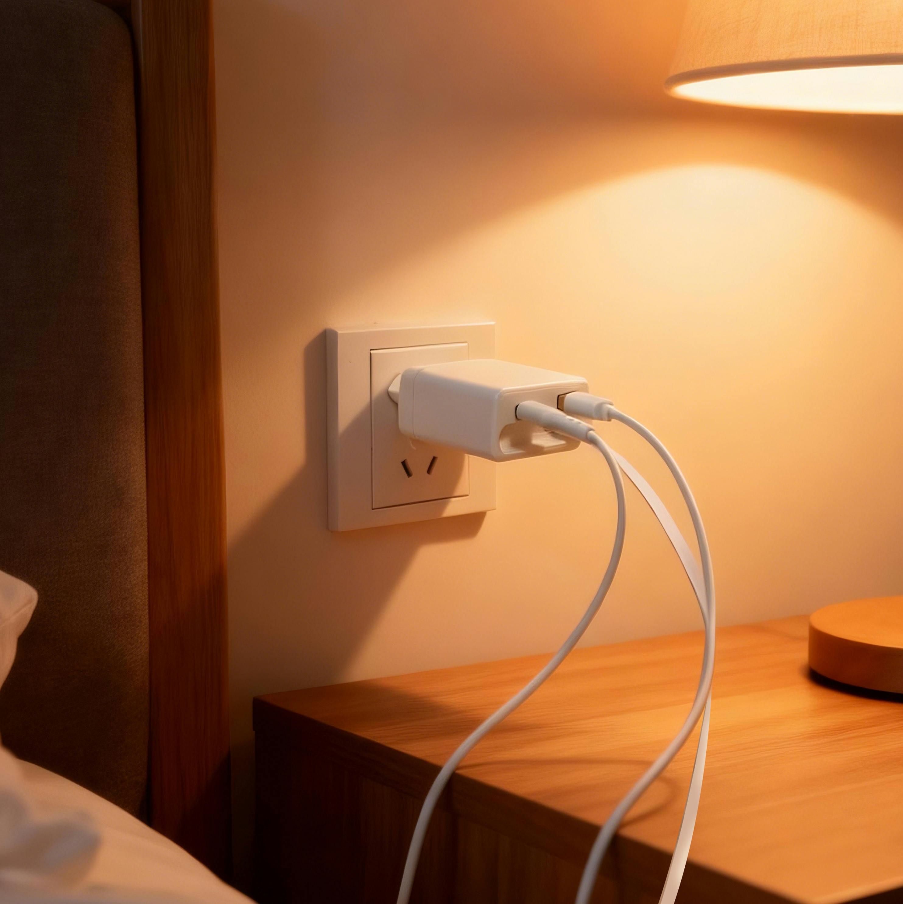 Musthavz 2-Poorts PD Snellader 65W met Uitschuifbare Kabel Wit