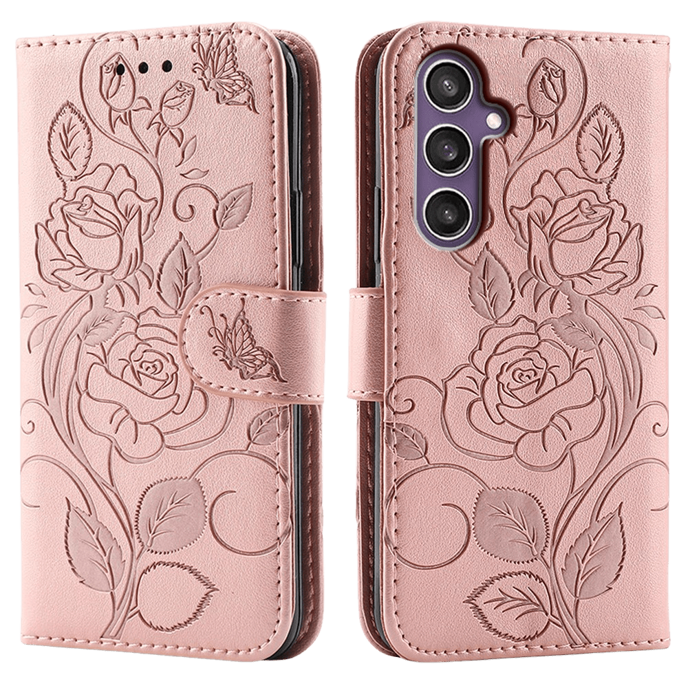 Comfycase Samsung Galaxy A27 Roses Bookcase Hoesje Roze