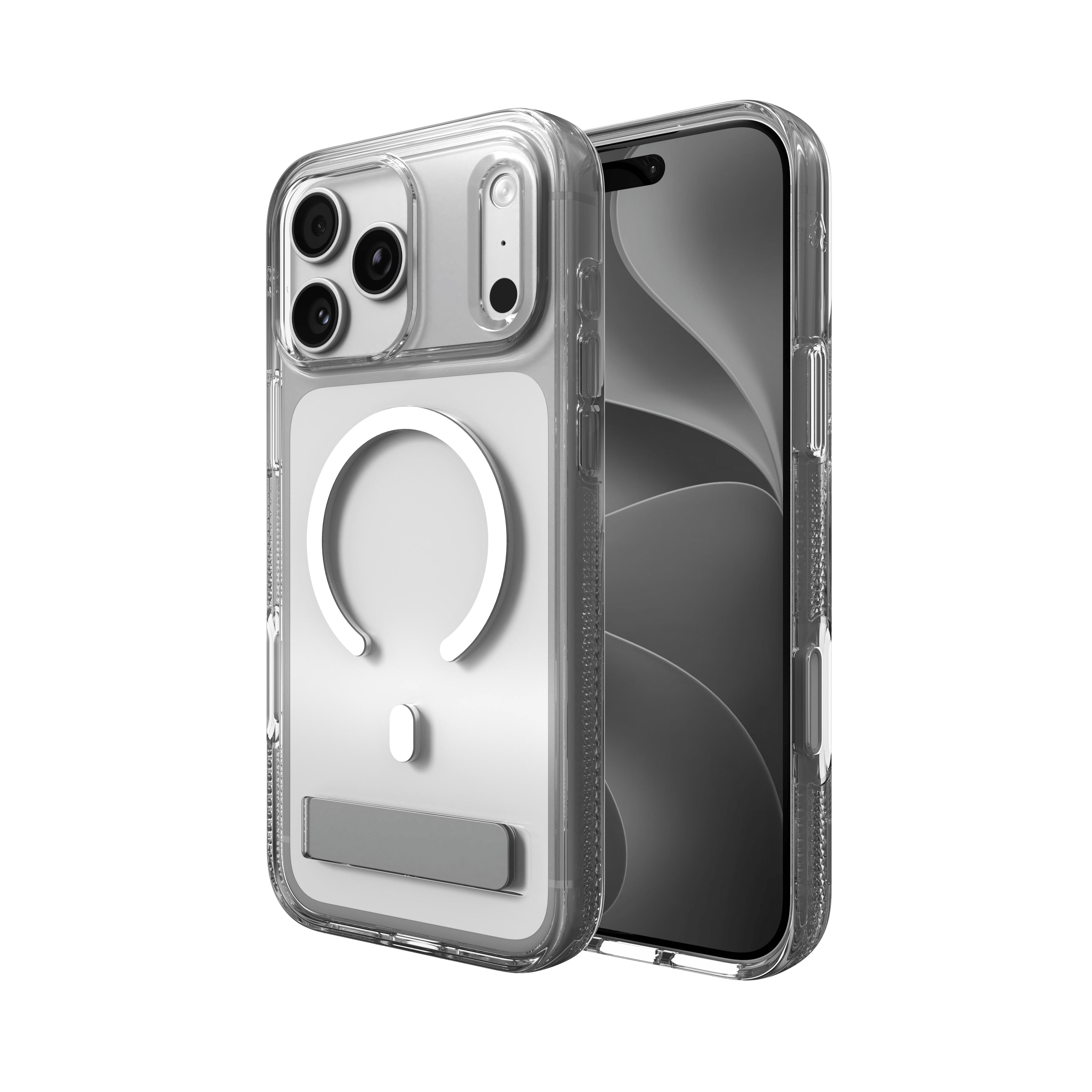 ZAGG iPhone 17 Pro / 18 Pro MagSafe Crystal Palace Hoesje met Kickstand Transparant