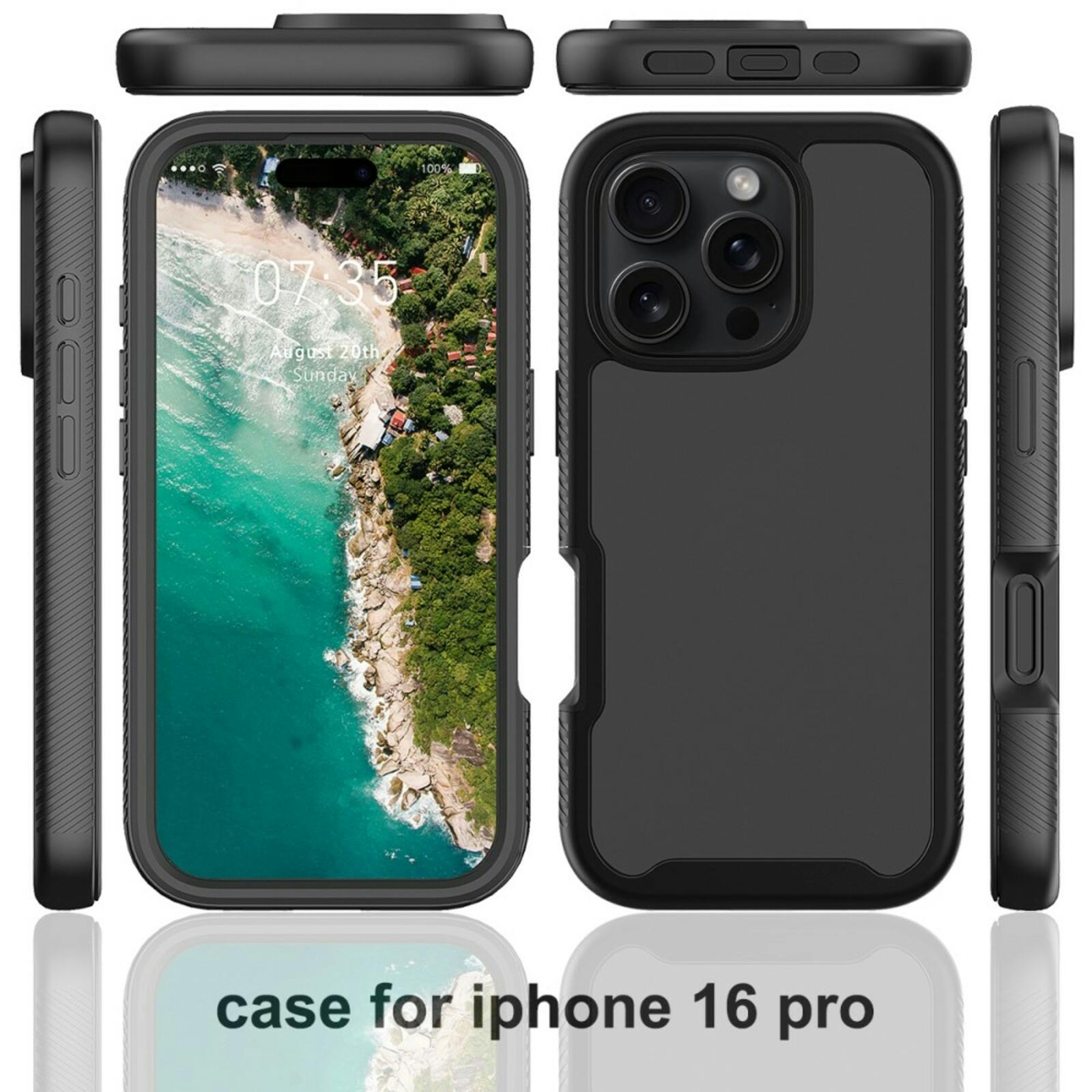 Comfycase iPhone 16 Pro Full Protection Cover Zwart