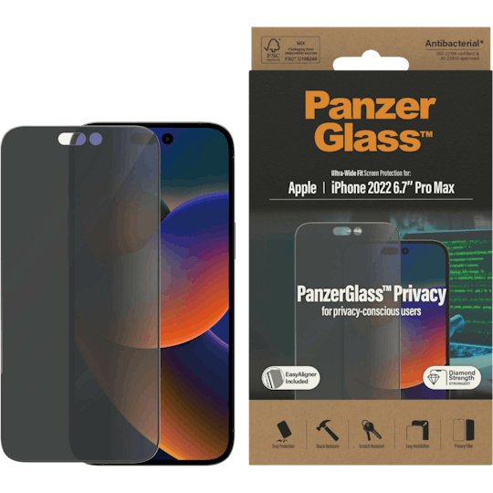 PanzerGlass iPhone 14 Pro Max Ultra-Wide Fit Screenprotector Privacy