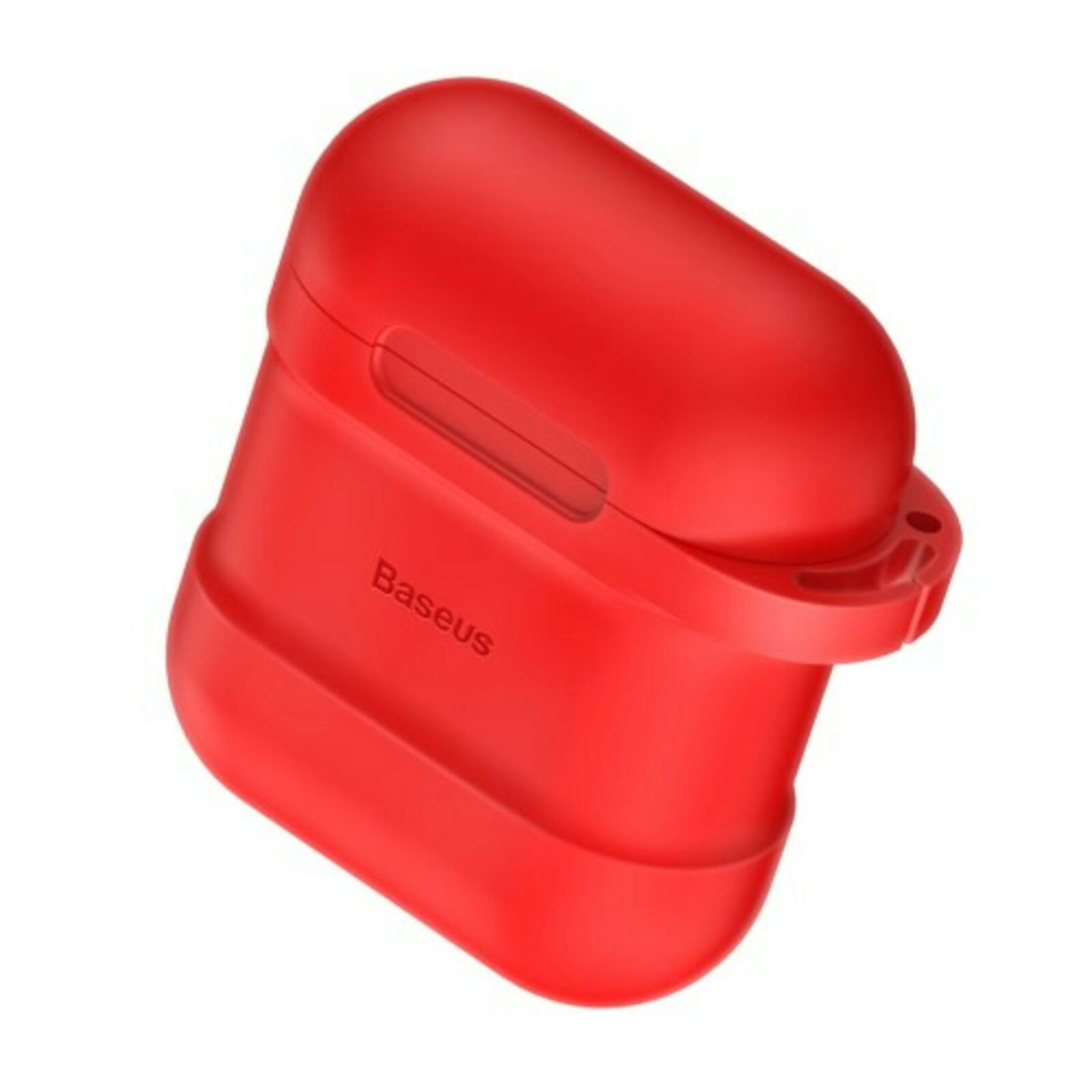 Baseus Luxe AirPods 1/2 Case met Anti-Lost Strap Rood