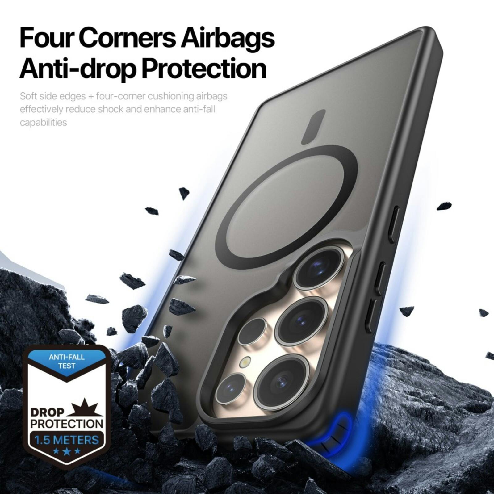 DUX DUCIS Samsung Galaxy S25 Ultra Mat MagSafe Hoesje Zwart