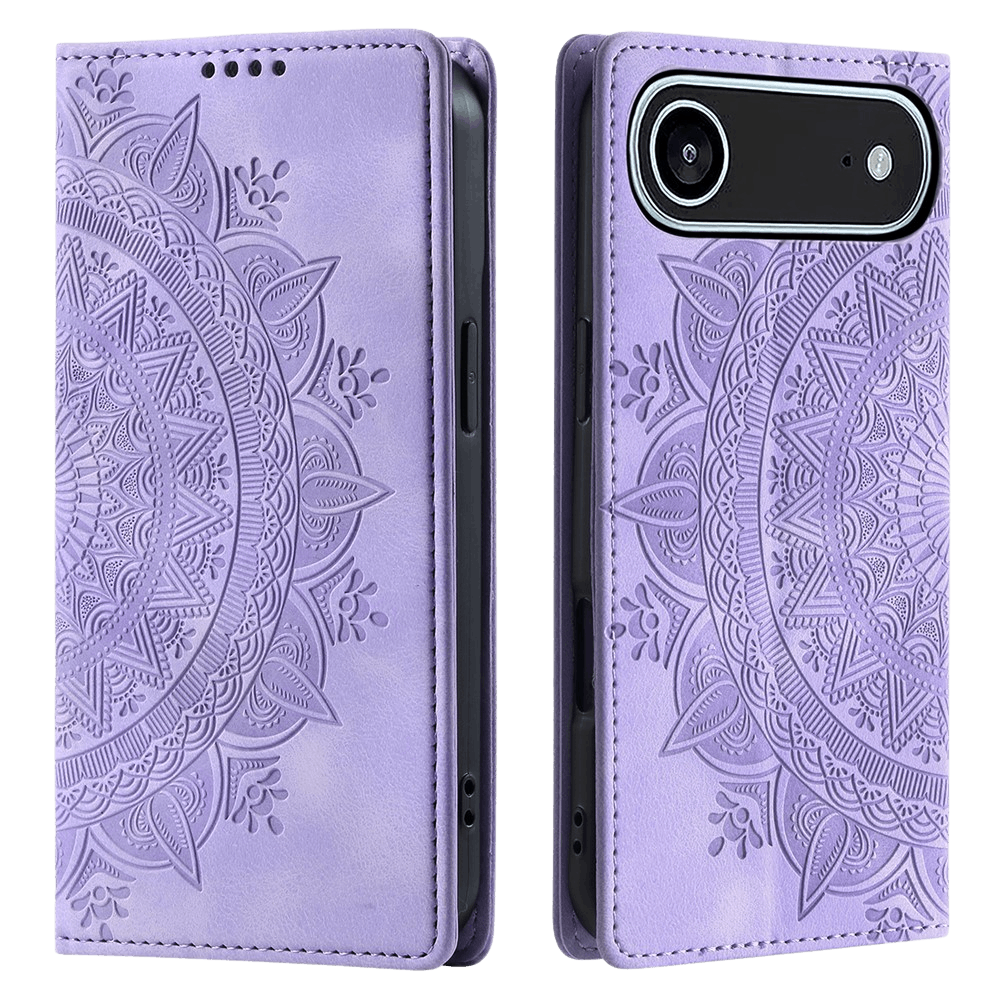 Comfycase Apple iPhone 17 Air Soft Mandala Bookcase Paars
