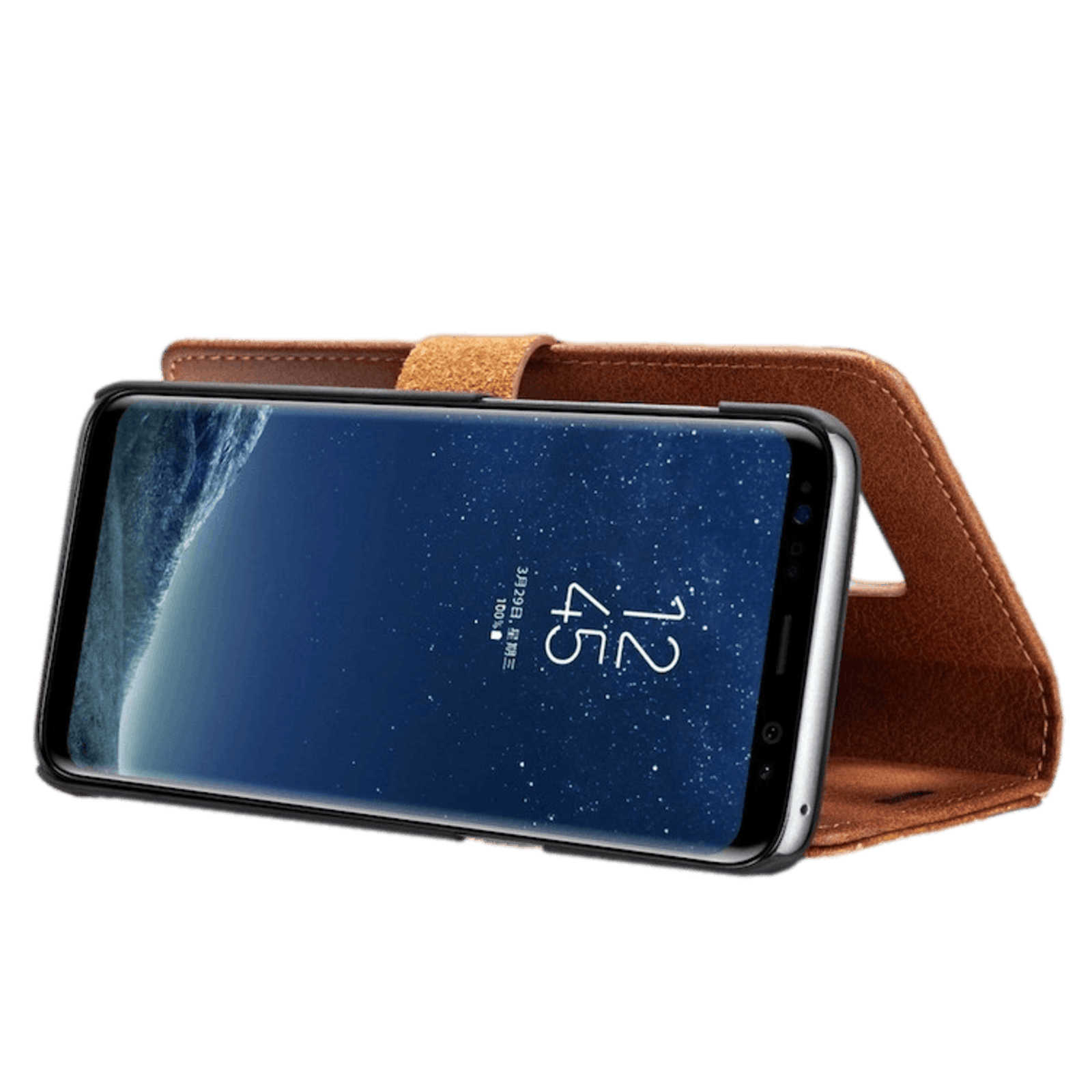 DG.MING Samsung Galaxy S8 Lederen 2-in-1 Wallet en Hoesje Bruin