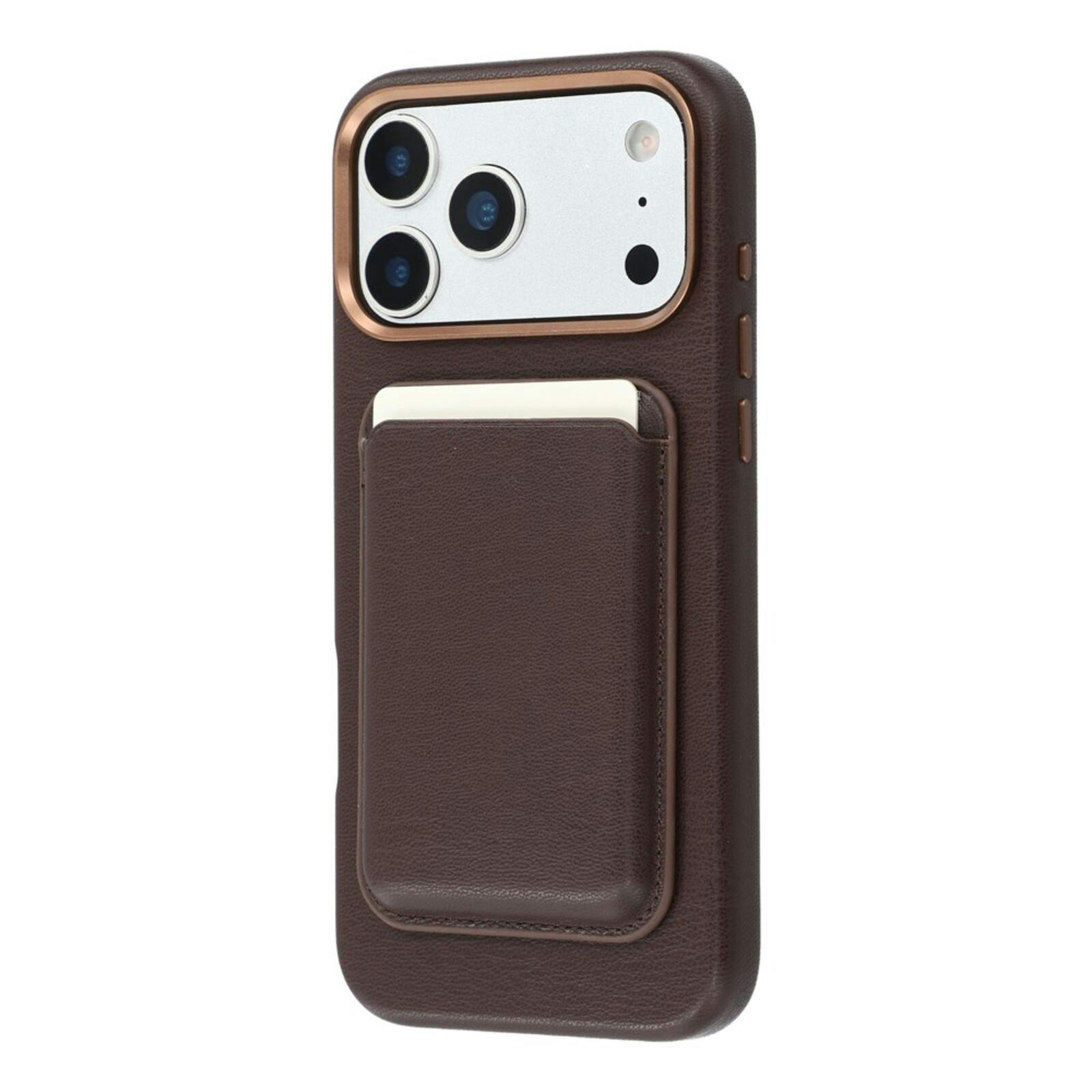 Comfycase iPhone 17 Pro / 18 Pro Biologisch Leren Magnetische Back Cover met Kaarthouder Bruin