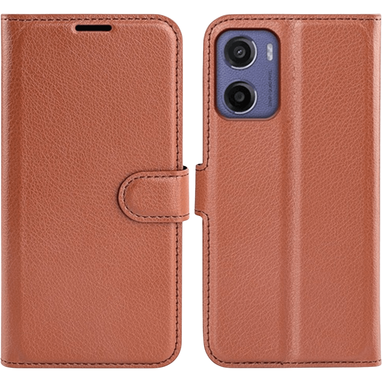 Mocaa Motorola Moto E15 4G Slim-Fit Bookcase Bruin