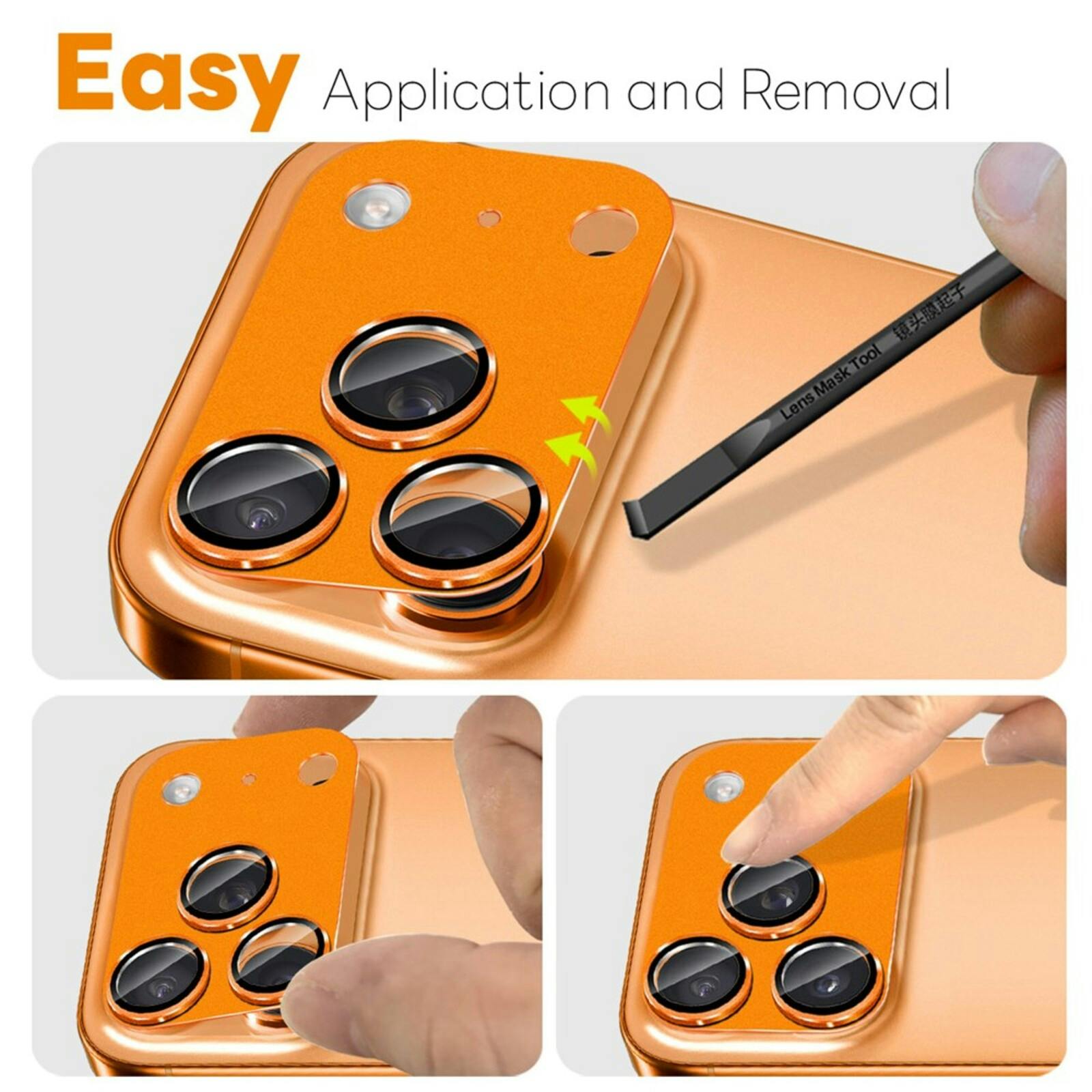 Northjo iPhone 17 Pro Max Full Cover Camera Protector Oranje