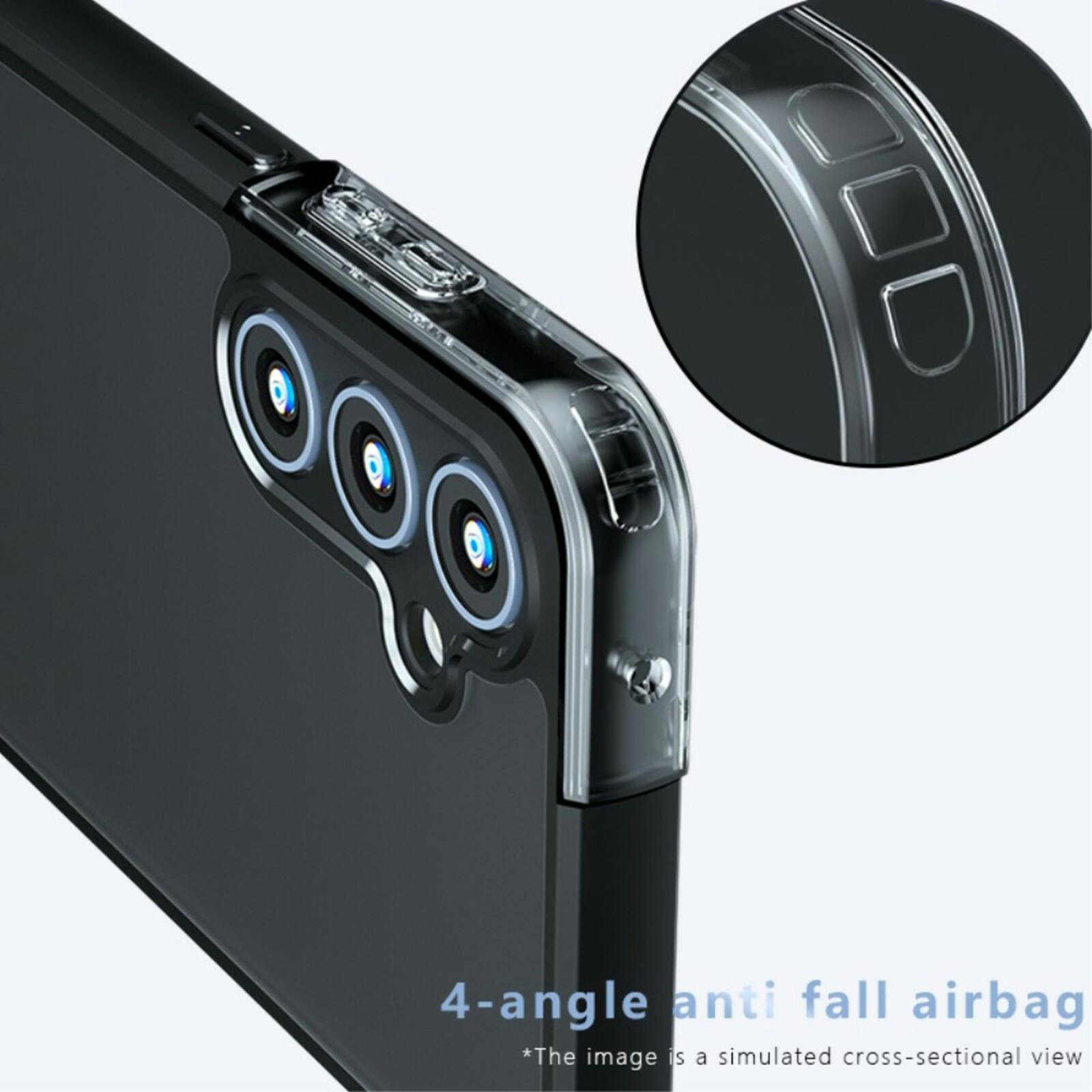 Mocaa Samsung Galaxy A55 Slim Anti-Shock Hoesje Zwart