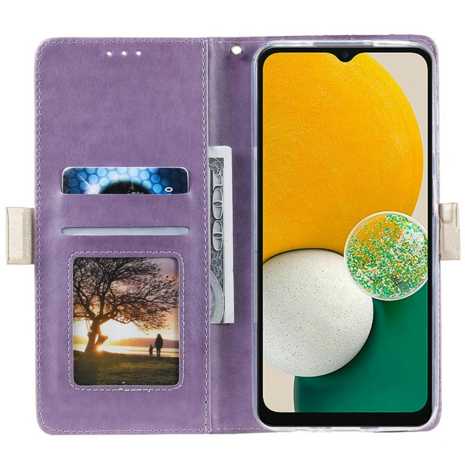 Mocaa Samsung Galaxy A25 Zipper Book Hoesje Paars