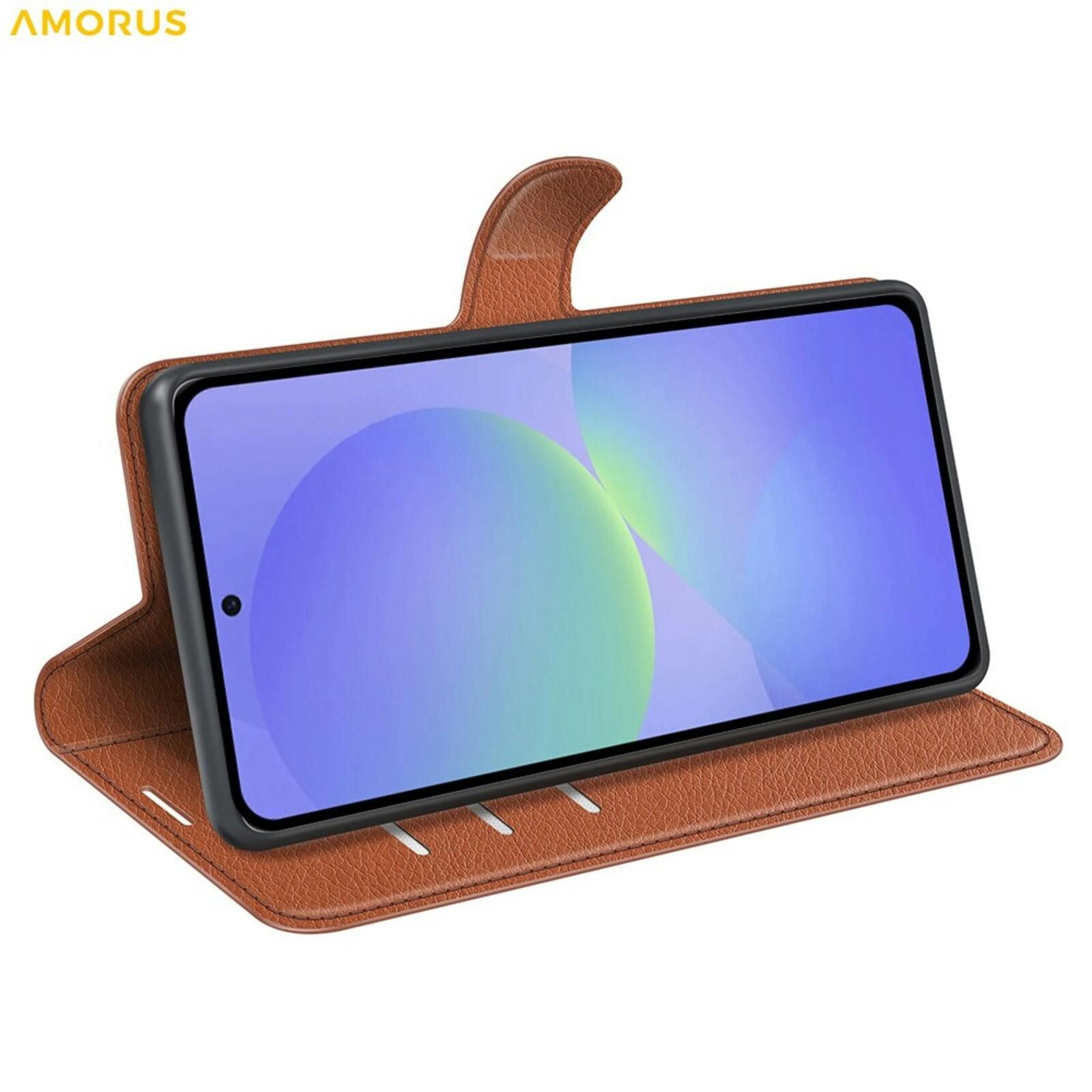 Amorus Samsung Galaxy A37 Bookcase Hoesje Bruin