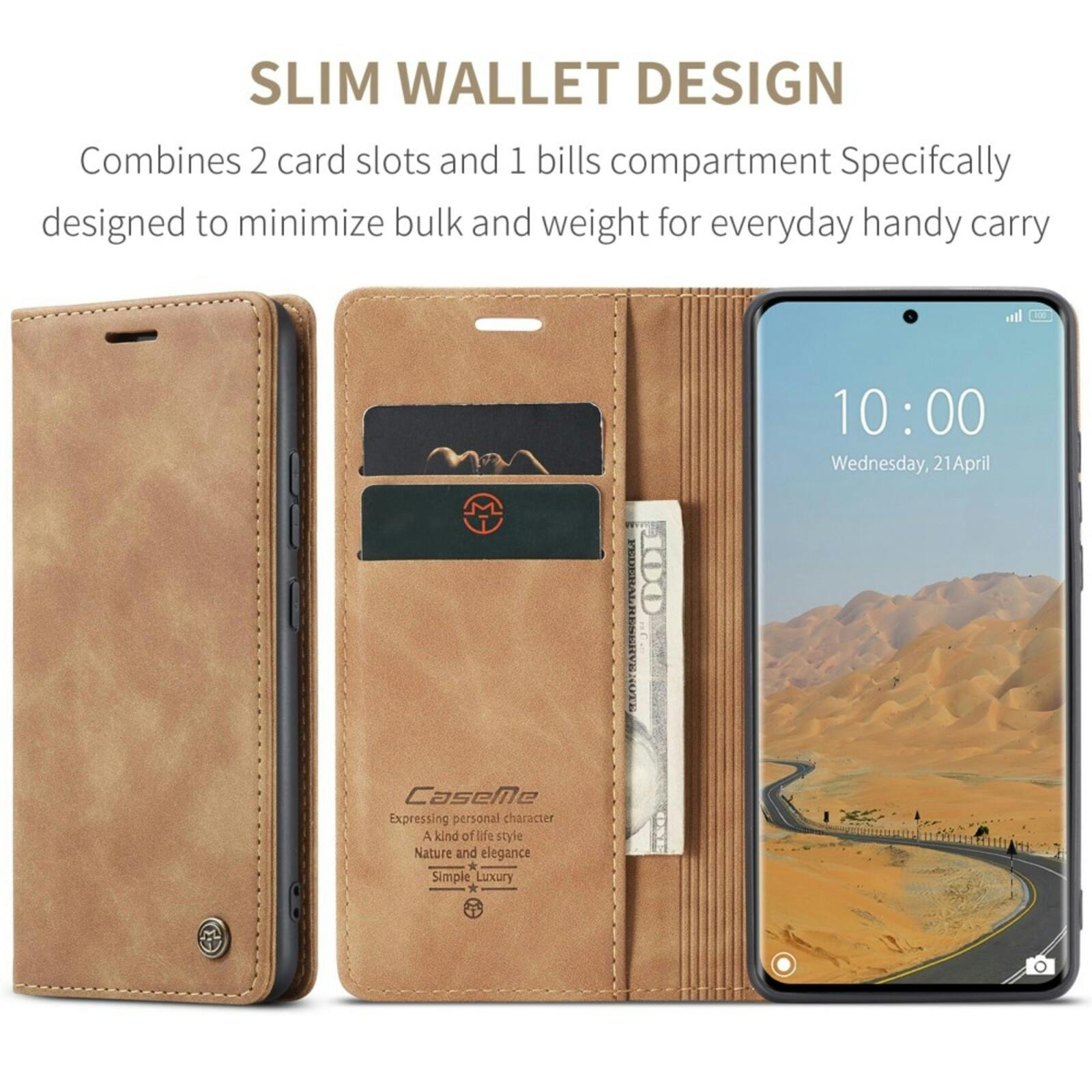 Caseme Xiaomi Redmi Note 14 Pro(+) 5G Business Wallet Hoesje Bruin