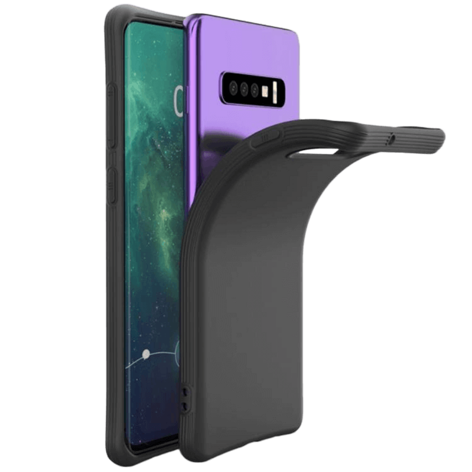 Comfycase Samsung Galaxy S10 Plus Anti-Shock Mat Hoesje Zwart