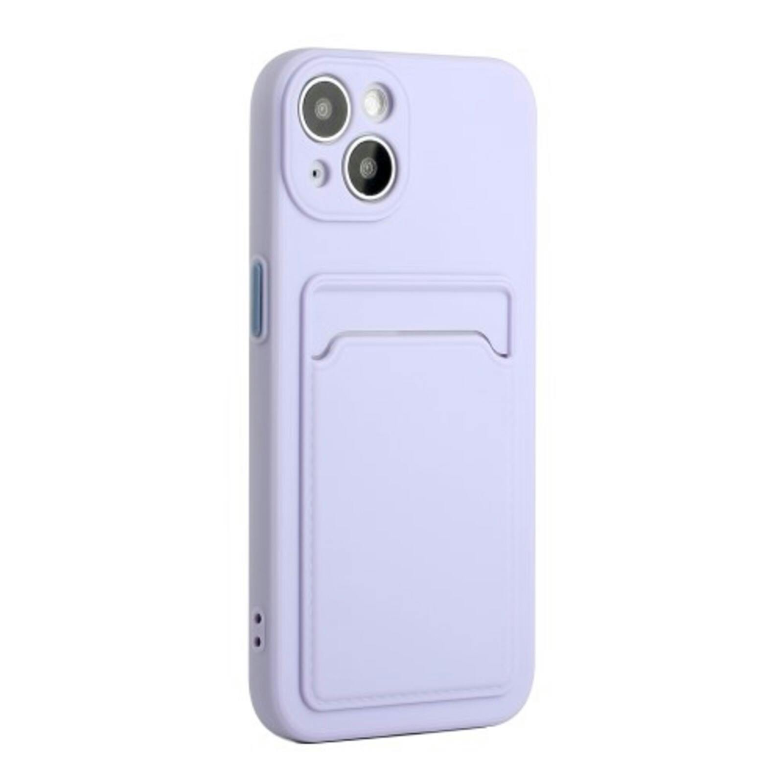 CaseBody Apple iPhone 13 Mini Telefoonhoesje met Kaarthouder Paars