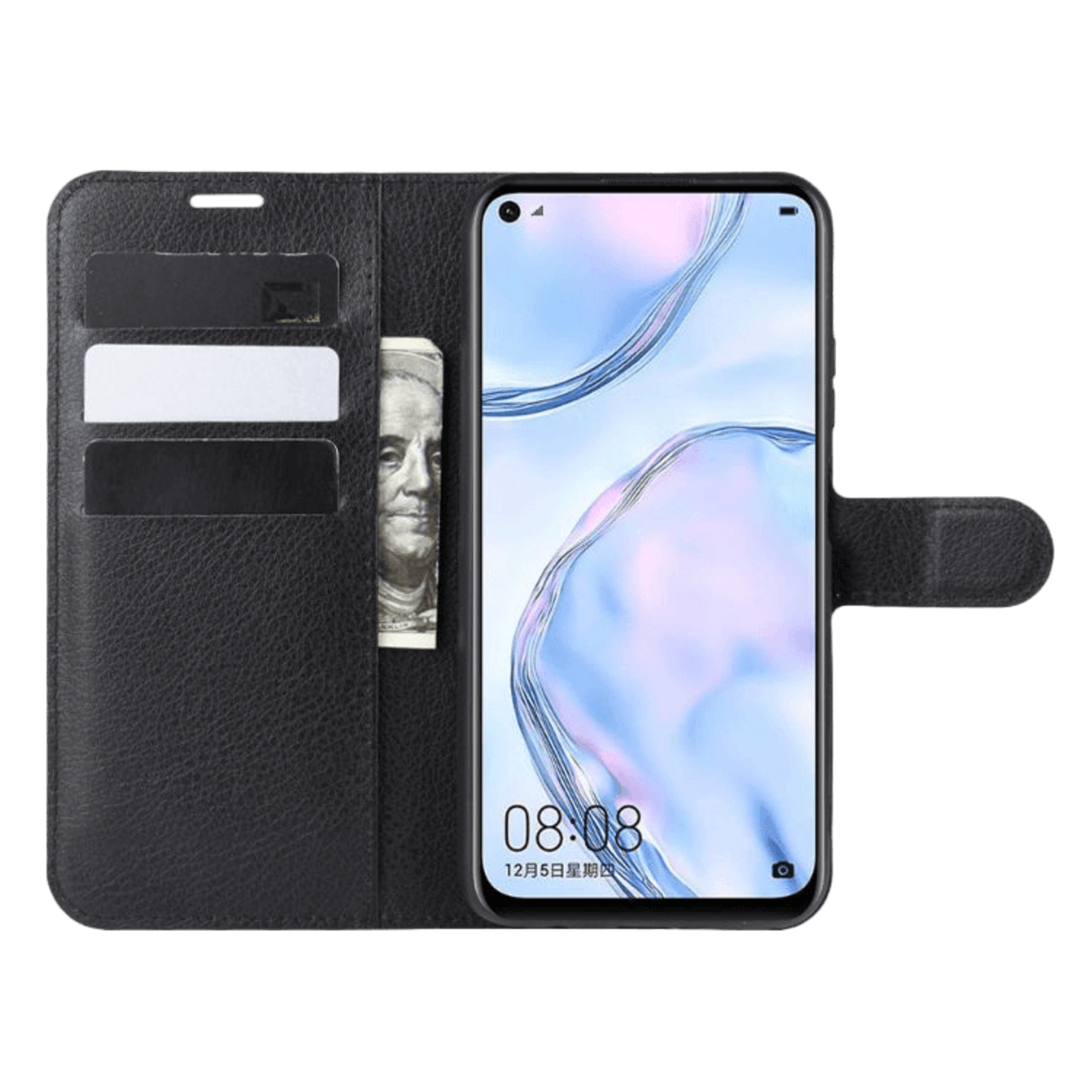 Mocaa Huawei P40 Lite portemonnee hoesje pasjes Zwart