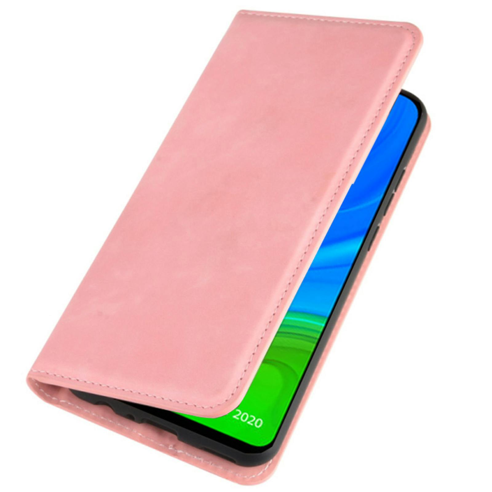 Mocaa Huawei P Smart 2020 Magnetisch Slim Fit Bookcase Hoesje Roze