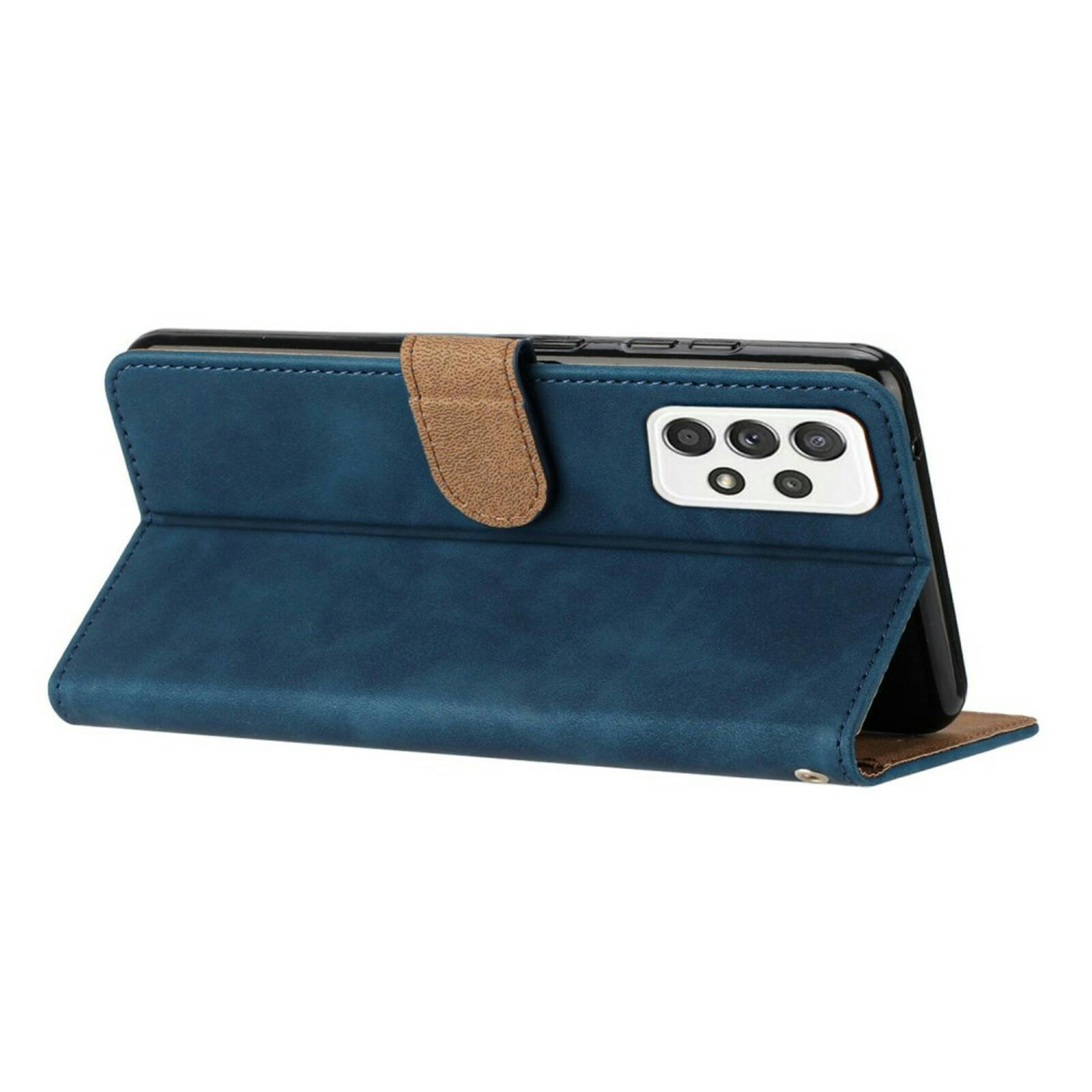 Comfycase Samsung Galaxy A52(s) Vlinder Suède Portemonnee Hoesje Blauw