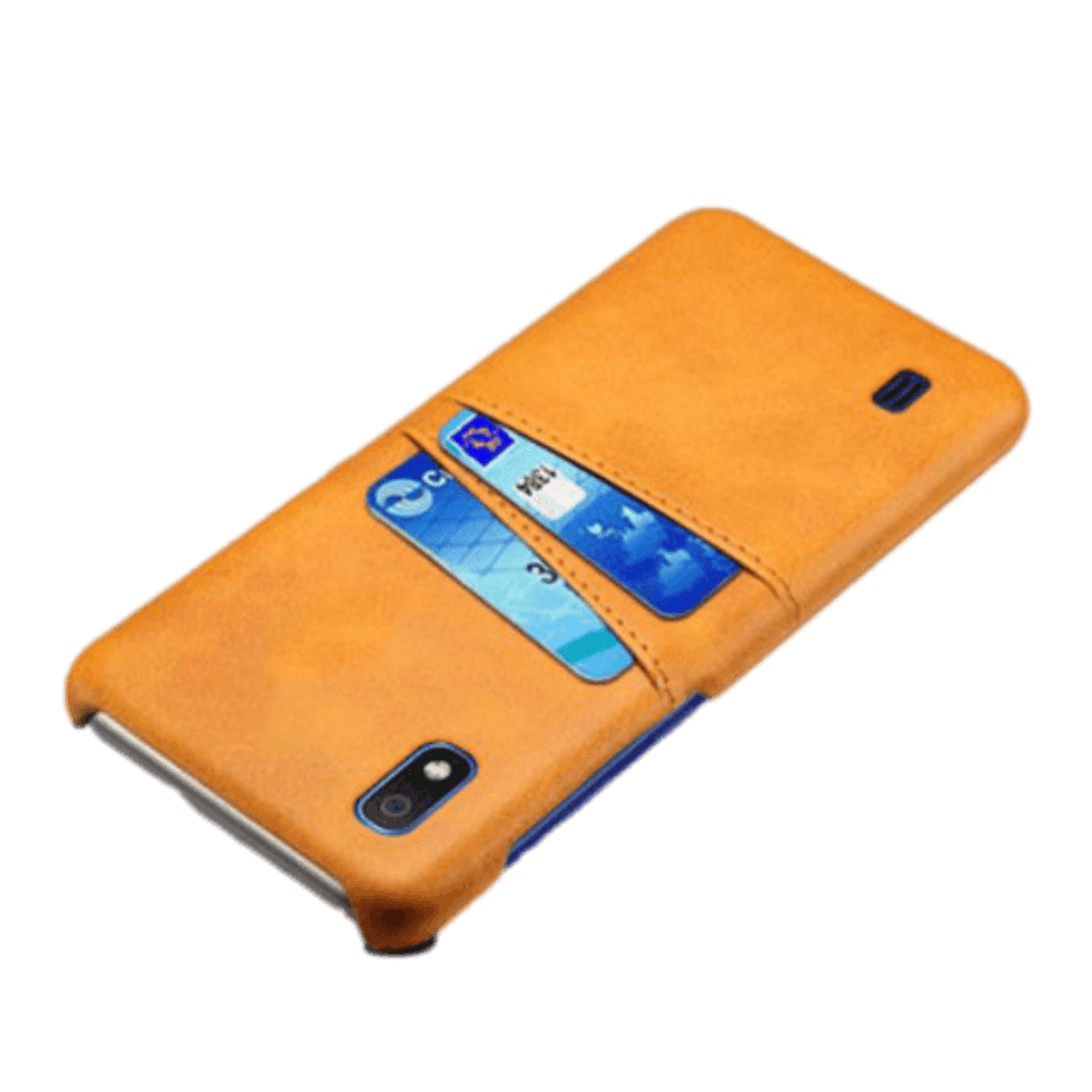 Comfycase Samsung Galaxy A10 Card Case Hoesje met Pasruimtebruin Geel