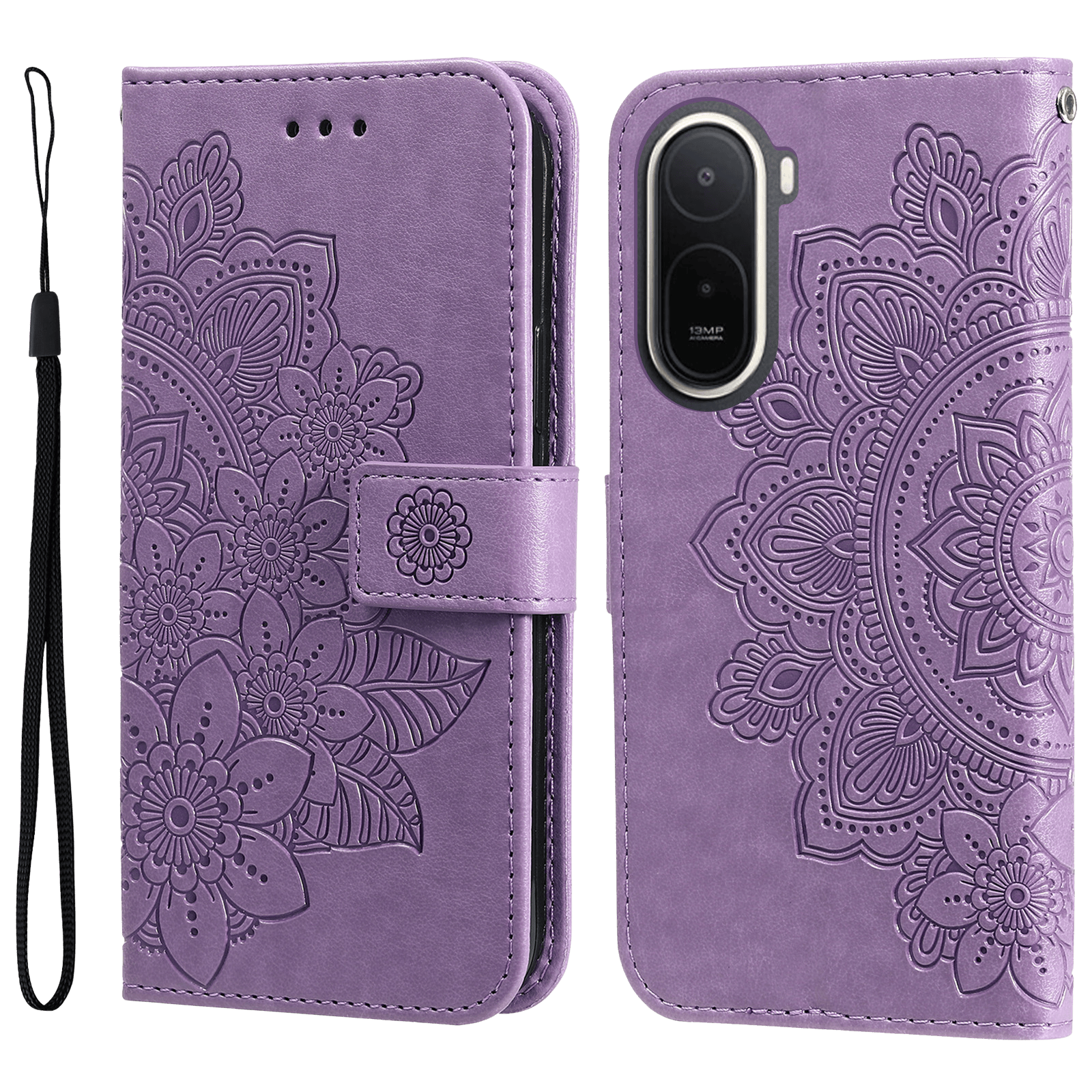 Mocaa Xiaomi Redmi A7 Pro Bookcase Hoesje Mandala Paars