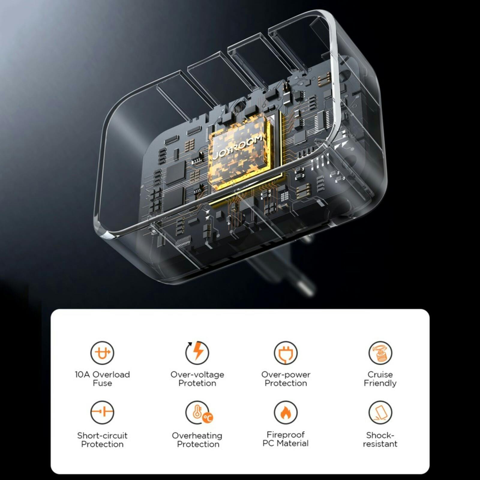 Joyroom Global Travel Adapter 17W Zwart