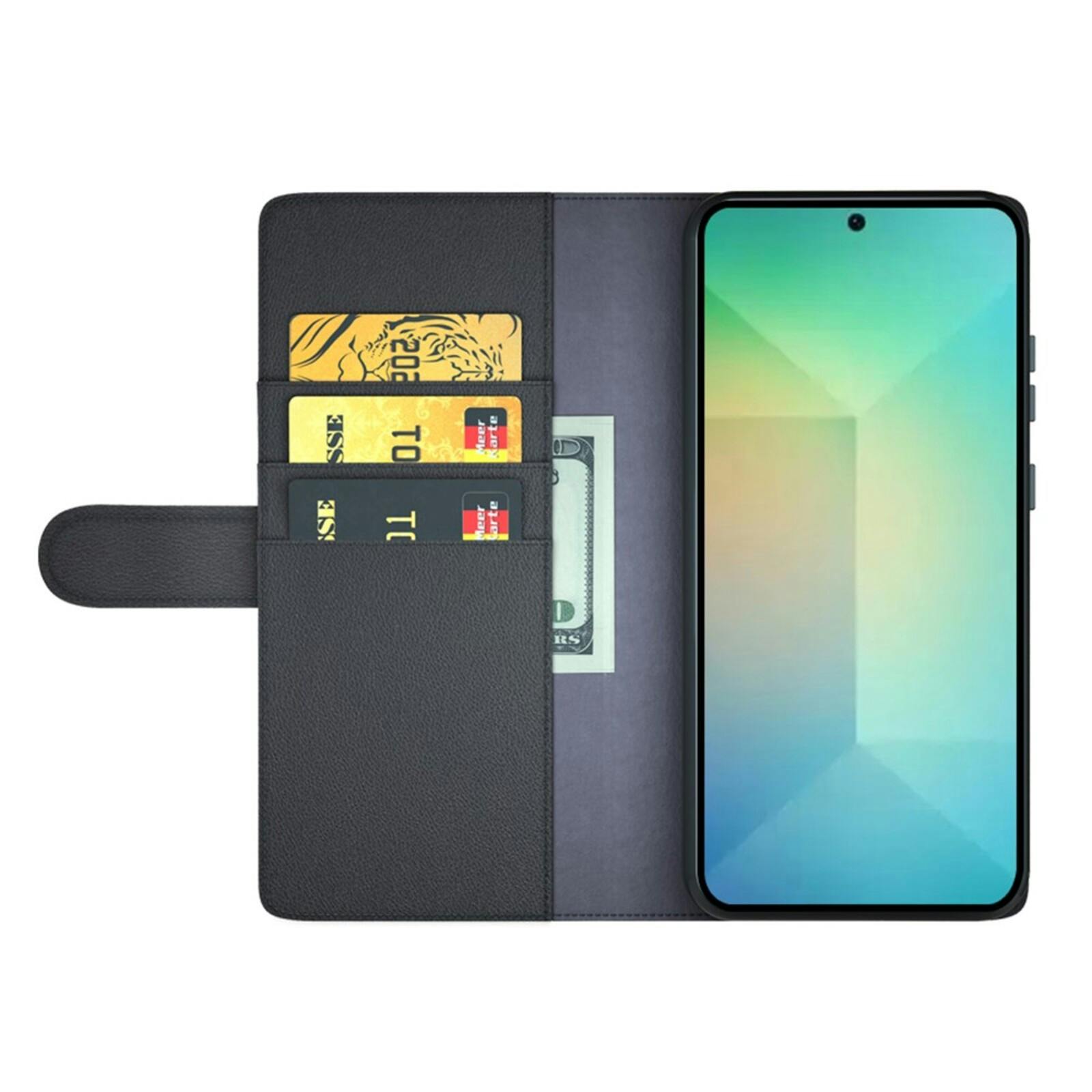 Fonexio Samsung Galaxy 25 Luxe Lederen Book Case Zwart