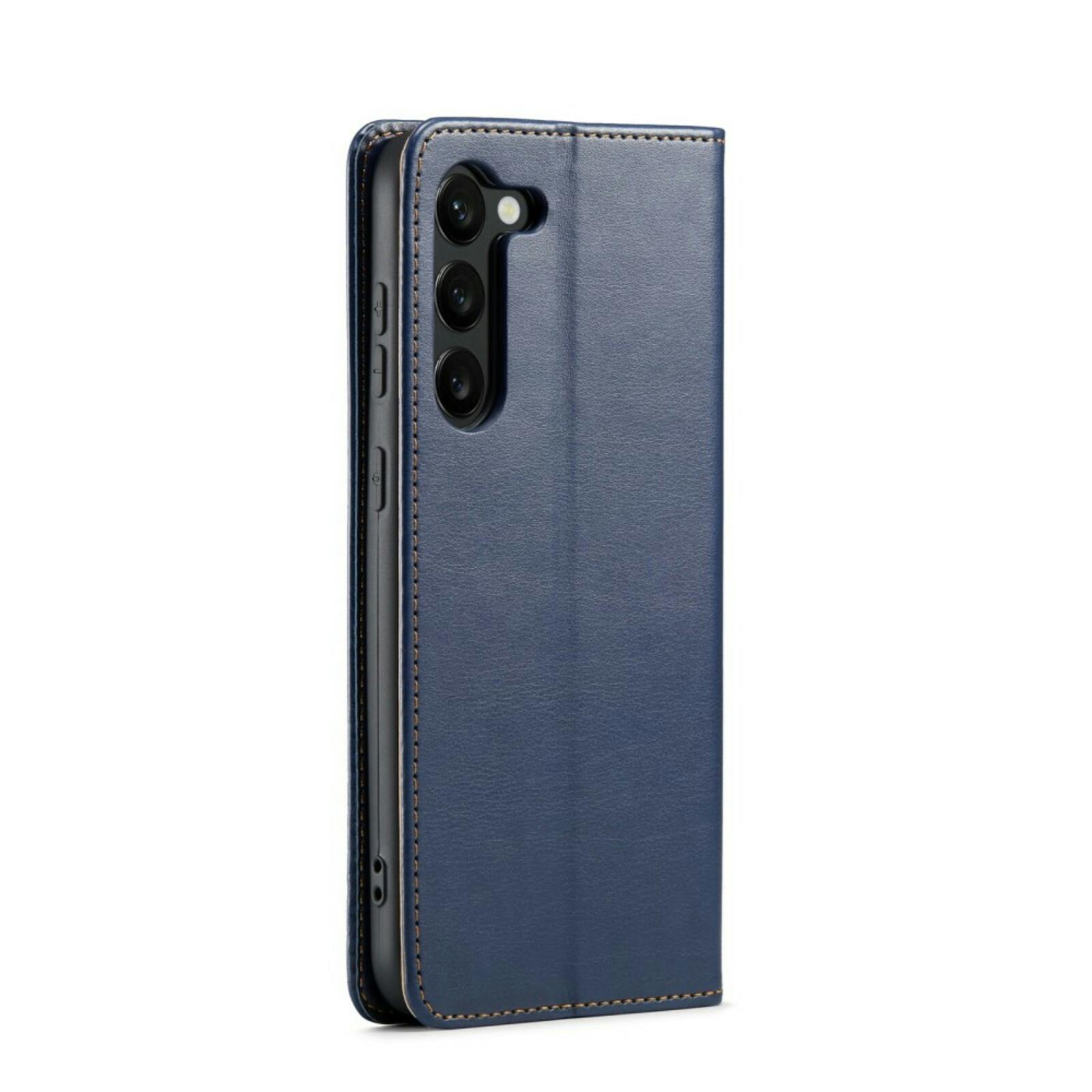 Fierre Shann Samsung Galaxy S24 Plus Slim Wallet Hoesje Blauw