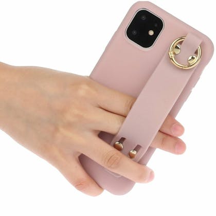 Comfycase iPhone 12 (Pro) Strap Holder Case Roze