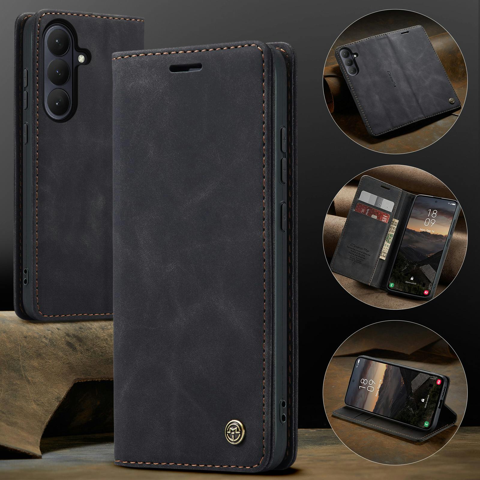 Caseme Samsung Galaxy S26 Business Bookcase Hoesje Zwart