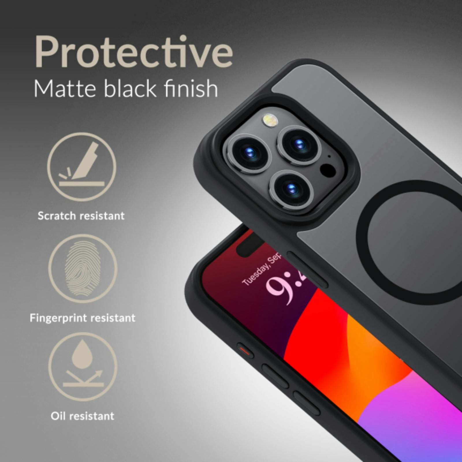 Mobilize iPhone 16e MagSafe Hybrid Hoesje Zwart