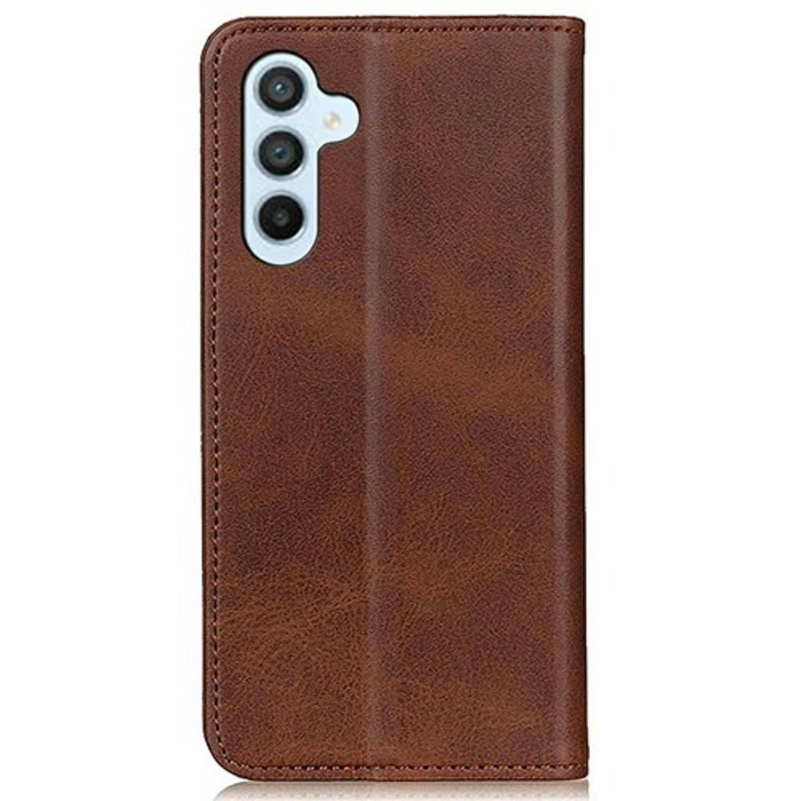 CaseBody Samsung Galaxy A56 Real Leather Wallet Hoesje Bruin