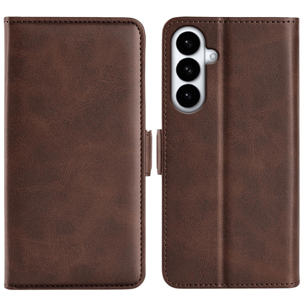 CaseBody Samsung S26 Plus Real Leather Wallet Hoesje Bruin