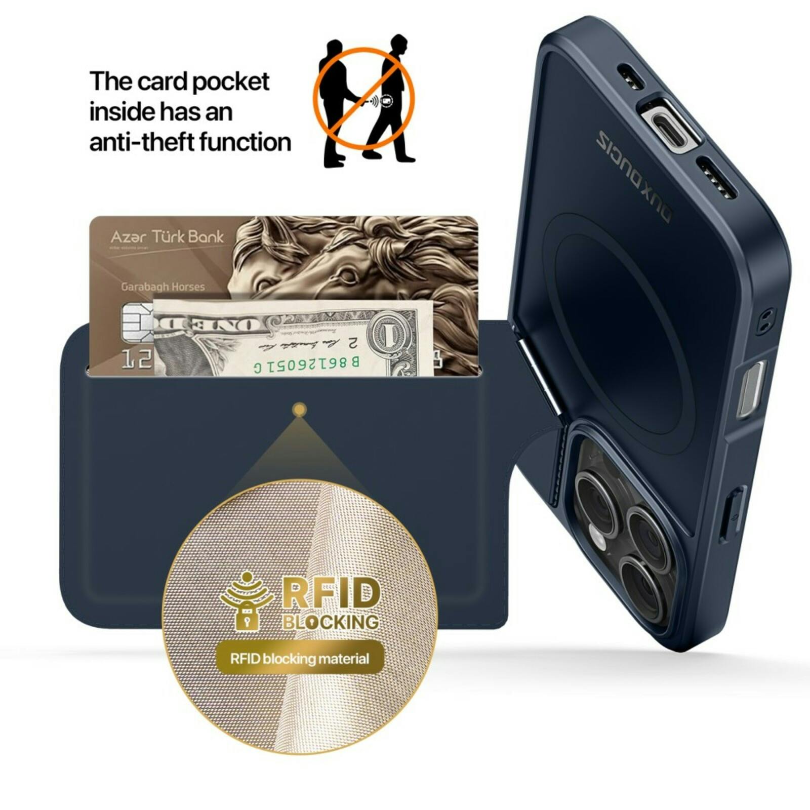 DUX DUCIS Apple iPhone 16 Pro Rafi Series Premium Beschermcase Blauw