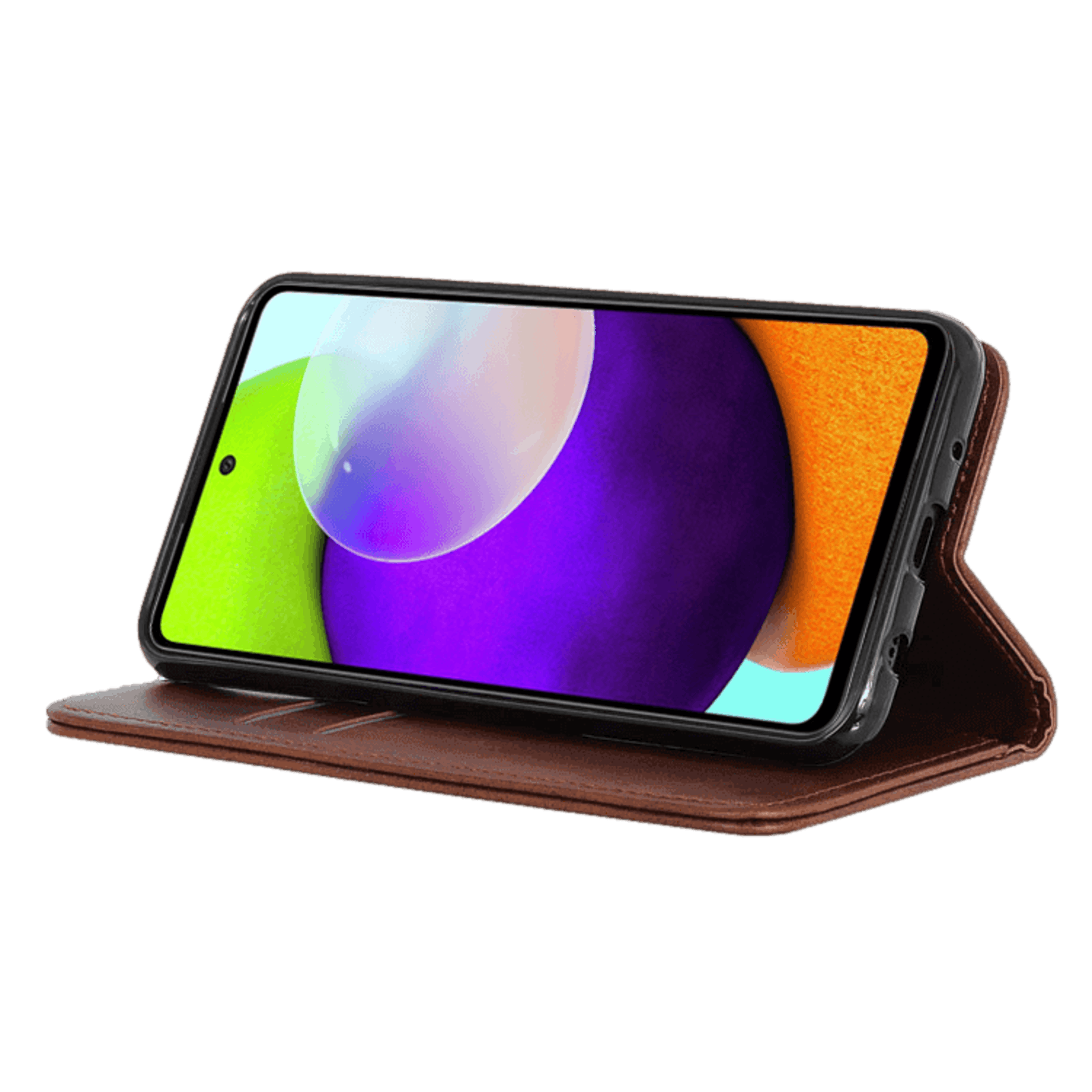 CaseBody Samsung Galaxy A53 Real Leather Wallet Hoesje Bruin